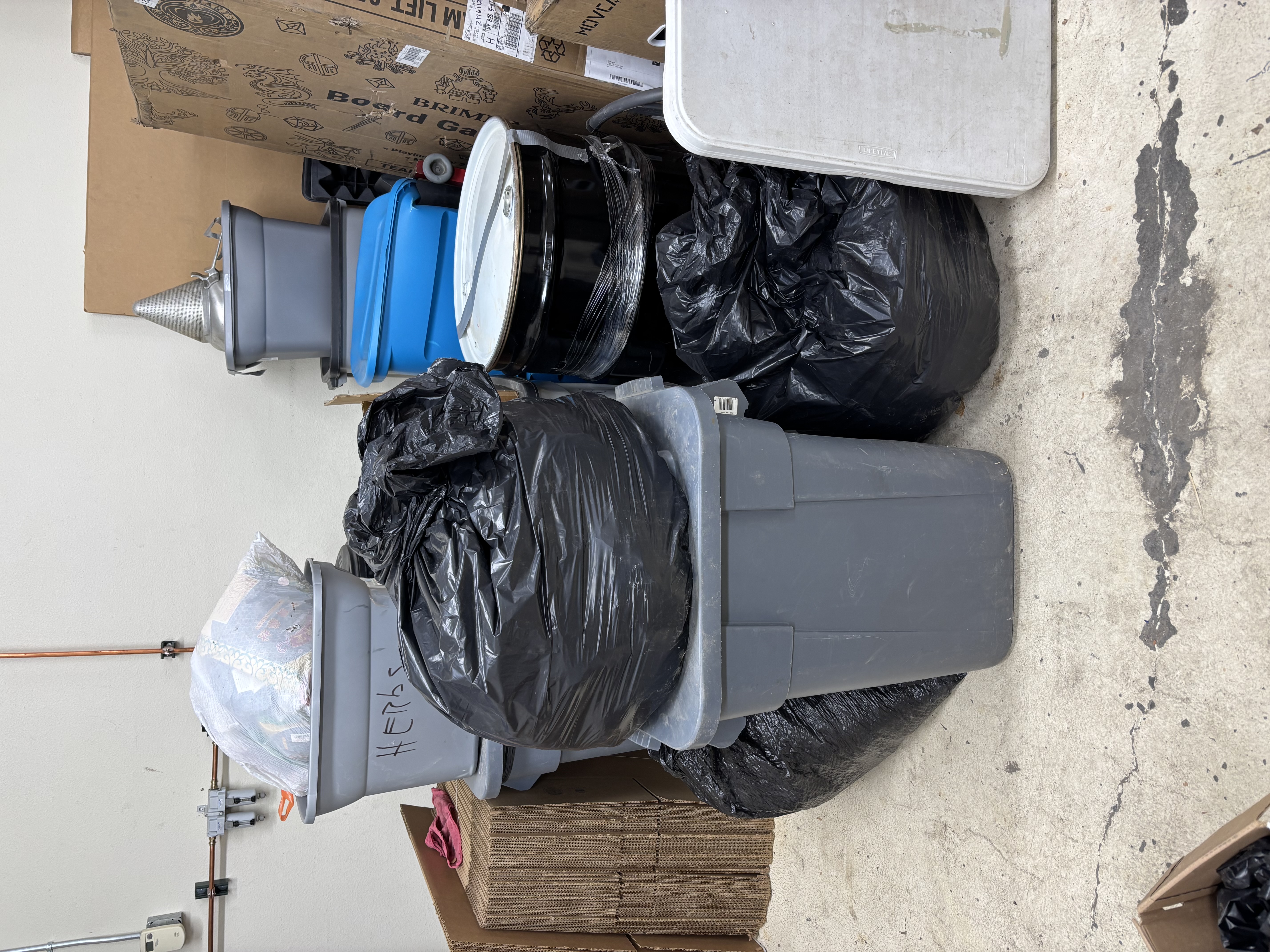 Original PRM herbs in storage barrels